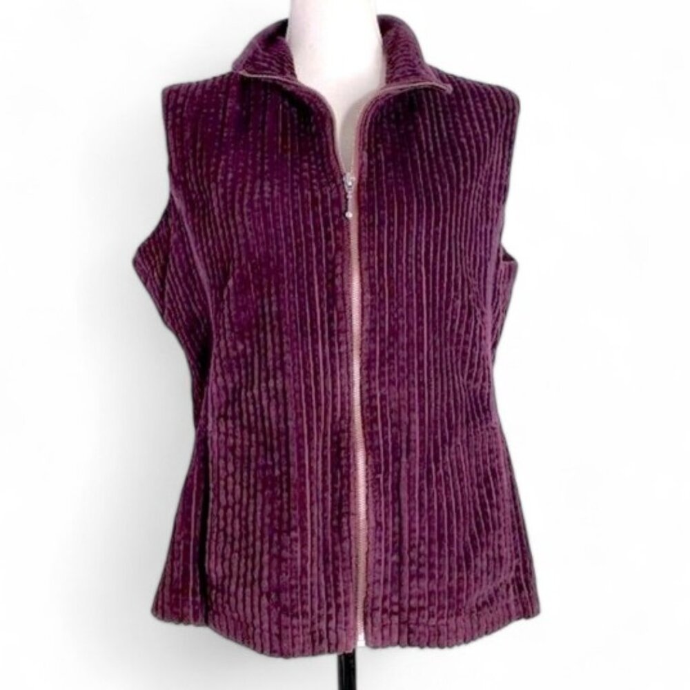 Woolrich‎ Women’s Thick Corduroy Zip Up Classic Maroon Vest Jacket M